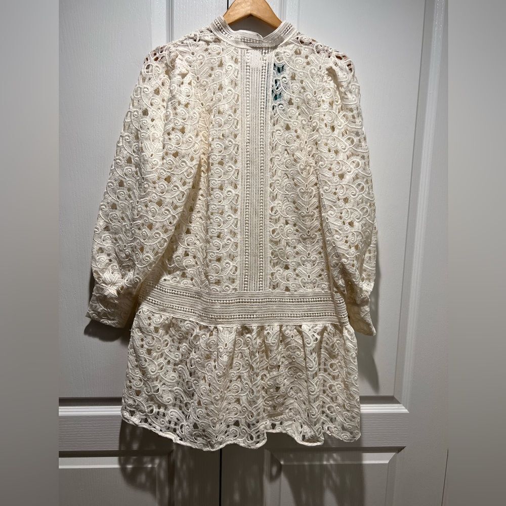 H&M Conscious Cream Lace Dress AW20 Collection Size M  BLOGGERS - Picture 3 of 7